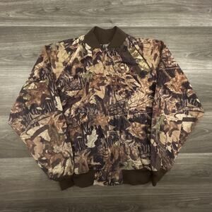 Vintage Galyans Jacket Mens Large Camouflage Camo Hunting Bomber Zip Front 90s